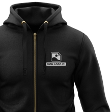 Sweat à Capuche Personnalisable Pour Homme - Texte Ou Photo - Fermeture éclair Complète - Polyester - Pour équipe Ou Cadeau
